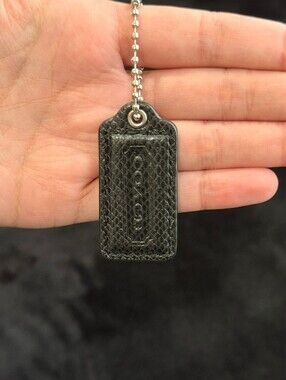 2" Y2K Coach Leather Key Fob Keychain Hang Tag Hangtag
